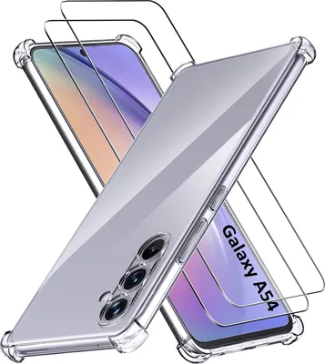 Immagine prodotto di Custodia antiurto per Samsung Galaxy A54 5G con 2 protezioni per lo schermo in vetro temperato Phonillico