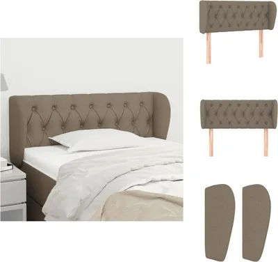 Produktbild von vidaXL Kopfteil mit Ohren Taupe 103x23x78/88 cm Stoff -  Kopf- & Fußenden