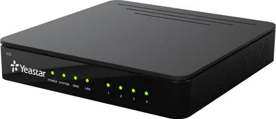 Produktbild von Yeastar S20, Schwarz, Tisch-/Wandmontage, G.711, G.722, G.726, G.729A, SIP (RFC3261), IAX2, UDP, TCP, TLS, SRTP, 10,100 Mbit/s