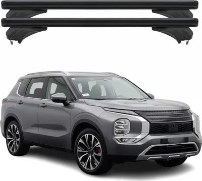 Image de Barres de toit Menabo pour Mitsubishi Outlander 2021-2025 Aluminium Noir 2 pièces