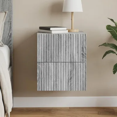 Immagine prodotto di Maison Exclusive - Comodino da parete, colore Sonoma grigio, dimensioni 33 x 34,5 x 40 cm
