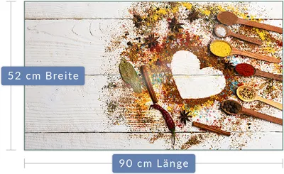 Produktbild von Herdabdeckplatte Abdeckung Glaskeramikfeld Abdeckplatte 1-Teilig 90x52 Gewürze Schutz