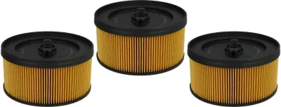 Produktbild von vhbw 3x Faltenfilter kompatibel mit Kärcher WD 5.200 MP, WD 5.270, WD 5.300, WD 5.220 MP, WD 5.260 Staubsauger - Patronenfilter Gelb Schwarz