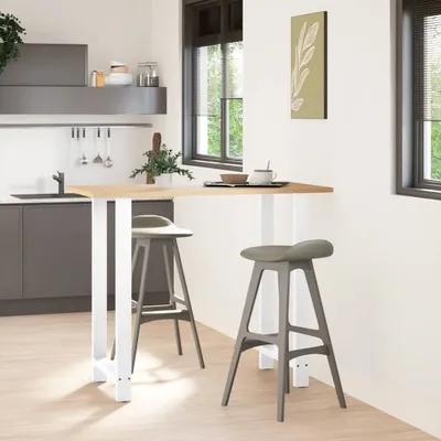 Immagine prodotto di Gambe per tavolo da bar bianche 2 pz 60x(110-111) cm in acciaio