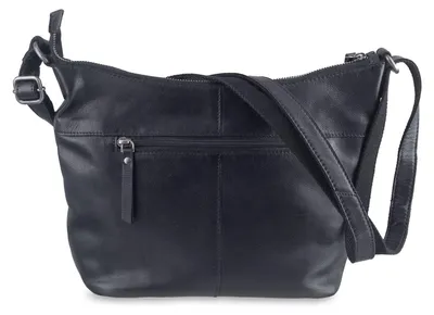 Produktbild von GREENBURRY Leder Schultertasche Umhängetasche Colombiana Shoulderbag Black schwarz