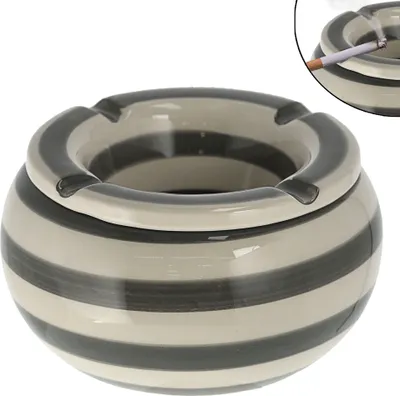 Obrázok produktu pre Popolník Storm sivý biely pruhovaný Ø 13,5 cm Popolník Vietor