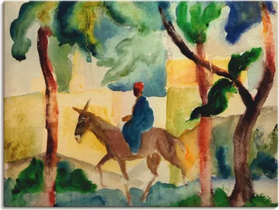 Produktbild von ARTland Leinwandbild Eselsreiter Größe: 120x90 cm