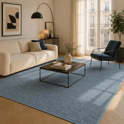 Produktbild von Schlingen Designer Teppich Niva Blau, Größe:160x200 cm