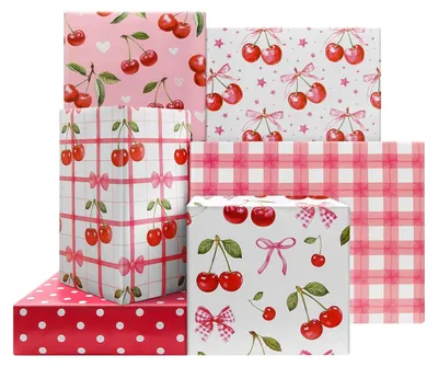 Produktbild von 6 Bogen rosa Verpackungspapier mit Muster