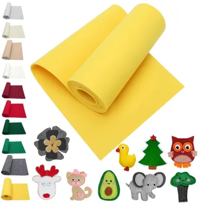 Filzstoff 3 mm, 30x250 cm, gelb, Bastelfilz aus Polyester