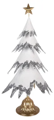 Obrázek produktu pro Clayre & Eef Vánoční dekorace – vánoční stromek 34 x 26 x 67 cm, bílý kov