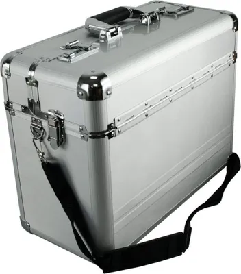 Produktbild von Aktenkoffer Umhänge Gurt Alukoffer Pilotenkoffer Alu Koffer Silber 46cm Bowatex