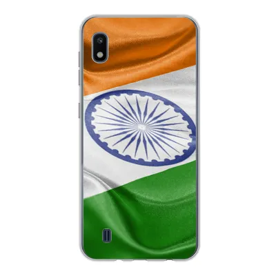 Produktbild von MuchoWow® Handyhülle Schutzhülle Hülle für Samsung Galaxy A10 Nahaufnahme der Flagge von Indien Silikon Softcase Handy Hülle - Schutzhülle