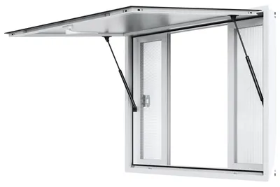 Image de Fenêtre de service VEVOR Food Truck Snack, 1220 x 915 mm Fenêtre de service en aluminium, pivotant à 85° maxi, convient pour les Food Trucks