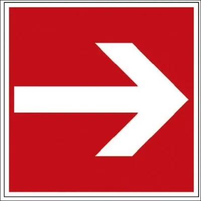 Produktbild von PVC Aufkleber Brandschutzkennzeichen - Richtungsvorgabe - K139/86 -BGV A8, DIN 4844 und Arbeitsstättenverordnung 150 x 150 mm