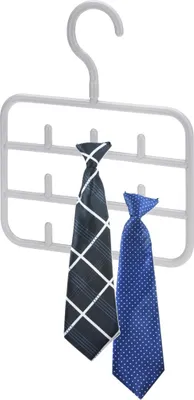 Image de LOGAN Cintre pivotant pour ceintures et cravates, plastique, gris, 9 crochets