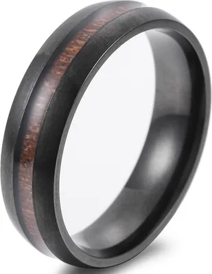 Image de Bague Timbered Homme - Acier Inoxydable Noir 65mm KP17458