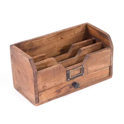 Produktbild von BRIEFABLAGE "JUNA" | Mahagoni Holz, 25 cm | Holz Briefsammler