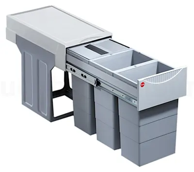 Image de Hailo Poubelle 3666841 TZ Swing Terzett 3x 10 litres Gris clair