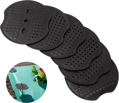 Image de Pufferdisc, lot de 200, rondelles en plastique pour ancres de sol, couleur noire, pour jardin
