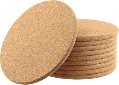Produktbild von Famanu Untersetzer 10er Set - Runde, hitzebeständige Korkmatten, 19 cm