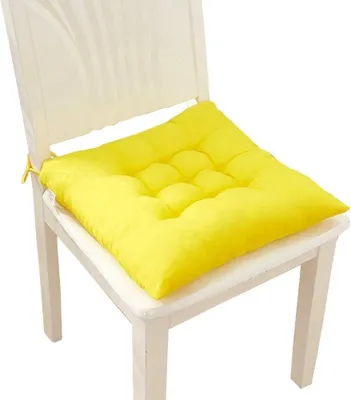 Produktbild von Rutschfeste Stuhlkissen, 43 x 43 cm, gelb, 4er-Set, für Esszimmer/Büro