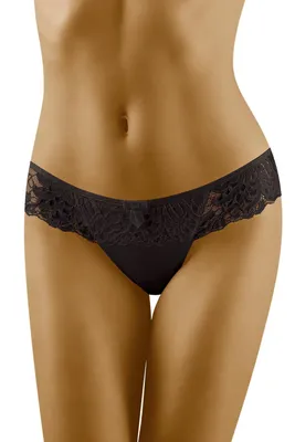 Produktbild von Wolbar damen y tanga-strings spitze miederslip slips mit tiefer hüftlinie wb09 , schwarz, m