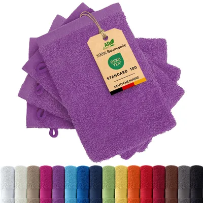 Produktbild von 4er-Set ARIZONA Handtuch-Serie von AR Line – 100% Baumwolle, 500 g/m², 4er-Set Waschhandschuhe 15x21 cm, Orchidee
