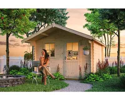 Obrázek produktu pro Dřevěný zahradní domek SKAN HOLZ Como 2 přírodní 300 x 250 cm