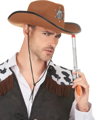 Immagine prodotto di Cappello da cowboy sceriffo marrone-nero - taglia unica