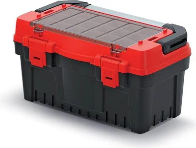 Obrázek produktu pro Kufr na nářadí s kov. držadlem EVO 476x260x256 mm(krabičky) - barva: červená