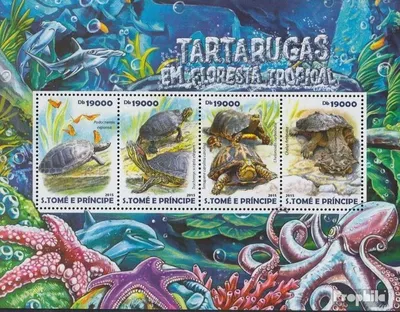 Produktbild von Briefmarken Sao Tome e Principe 2015 Mi 6141-6144 Kleinbogen (kompl. Ausgabe) postfrisch Regenwaldschildkröten