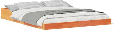 Image de Cadre de lit Brun cire 160 x 210 cm Pin massif