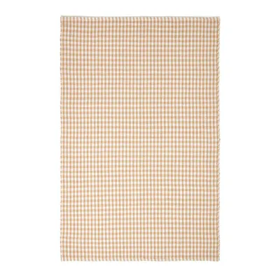 Produktbild von HOMESCAPES Webteppich beige-weiß kariert - Baumwollteppich Vichy-Karo, 60x90 cm
