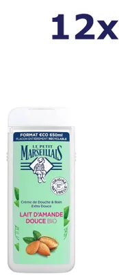 Produktbild von 12x Le Petit Marseillais douchegel 400ml Amandelmelk