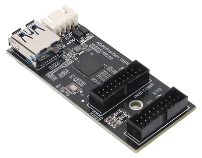 Image de Carte adaptateur USB 3.2 Gen 1, débit de 5 Gbps, transmission stable, large compatibilité, de 19 broches vers 2 ports 19 broches, pour carte mère d'ordinateur de bureau