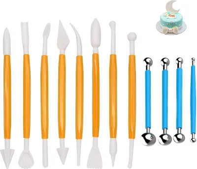 Produktbild von 12 Fondant-Werkzeuge, Ton-Werkzeuge, Kuchendekorationswerkzeug-Set für Kekskuchen, DIY, Fondant, Modellierung, Dekorationszubehör