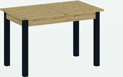 Image de Table à manger extensible BOGATA – chêne artisan / noir