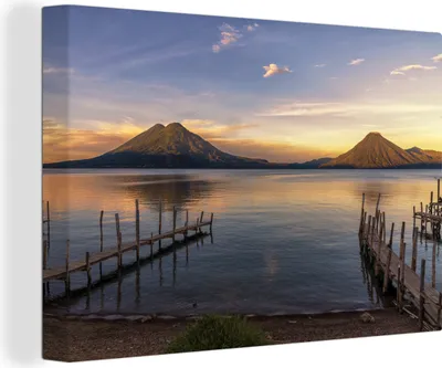 Obrázek produktu pro OneMillionCanvasses® - Obraz na plátně - 140x90 cm, Více - Slunce - Hory, Nástěnné umění tisk nástěnné dekorace - Fotografie na plátně - Obraz na dřevěném rámu