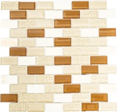Produktbild von Glasmosaik mit Naturstein XCM MB834 31x32,2 cm braun/weiß/beige