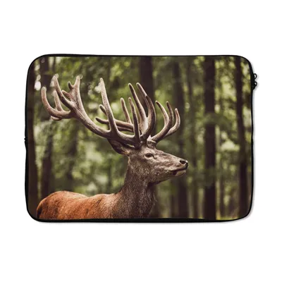 Produktbild von MuchoWow® Laptop Hülle 14 ZollHirsch - Natur - Geweih - Wald - Tiere Laptoptasche - Laptoptasche - Stoßsicher - Schutzhaube