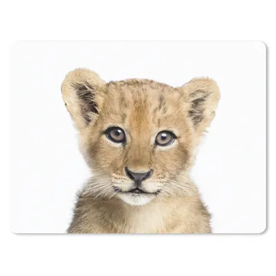 Produktbild von MuchoWow® Mauspad Mousepad Löwe - Tiere - Natur - Weiß 40x30 cm - Mousepads - Maus Mat - Pad - Mausunterlage - Anti Rutsch