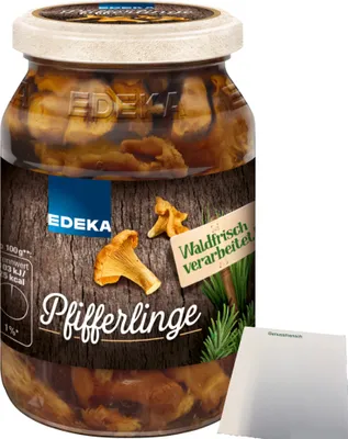 Produktbild von Edeka Pfifferlinge waldfrisch verarbeitet feinste Auslese (180g Glas) + usy Block