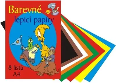 Zdjęcie produktu dla Kolorowe papiery samoprzylepne Stepa - A4, 8 arkuszy