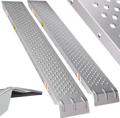 Produktbild von MONZANA® 2x Auffahrrampe 400 kg Tragfähigkeit galvanisierter Stahl 160x22,5x4,5cm rutschfeste perforierte Oberfläche PKW Transport Laderampe Rampe