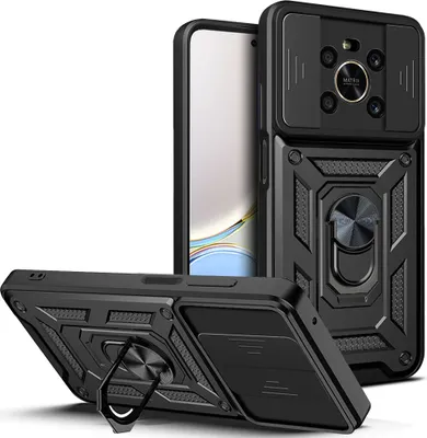 Image de Honor X9 Case with Ring, Stand, Camera Protection, TPU Bumper, Silicone Case for Honor X9 4G / 5G black