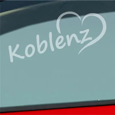 Produktbild von Auto Aufkleber Koblenz Herz Stadt City Liebe Love 18,5x8 cm Milchglas Sticker Heckscheibenaufkleber
