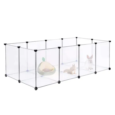 Produktbild von DIY Welpenauslauf 20-teilig Freigehege Kleintier Laufstall transparentes Haustiergehege