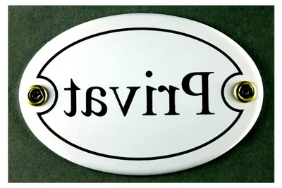 Produktbild von Ovales Emaille-Schild Privat in Weiß, 7x10 cm