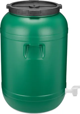 Produktbild von Garronda Weithalsfass 120 Liter mit Hahn Futtertonne mit Deckel ohne Dichtung– BPA-freier HDPE Futterbehälter für Wasser, Lagerung, Tierfutter, Sauerkraut und Gurken GD-0142